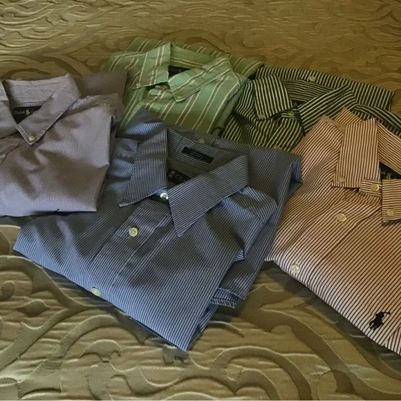 5 men’s shirts, 4 Ralph Lauren, 1 Chaps, all in very good condition, medium - Picture 1 of 10